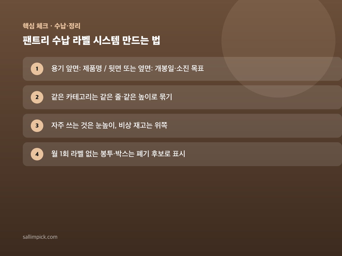 팬트리 수납 라벨 시스템 만드는 법 — 본문 가이드 이미지